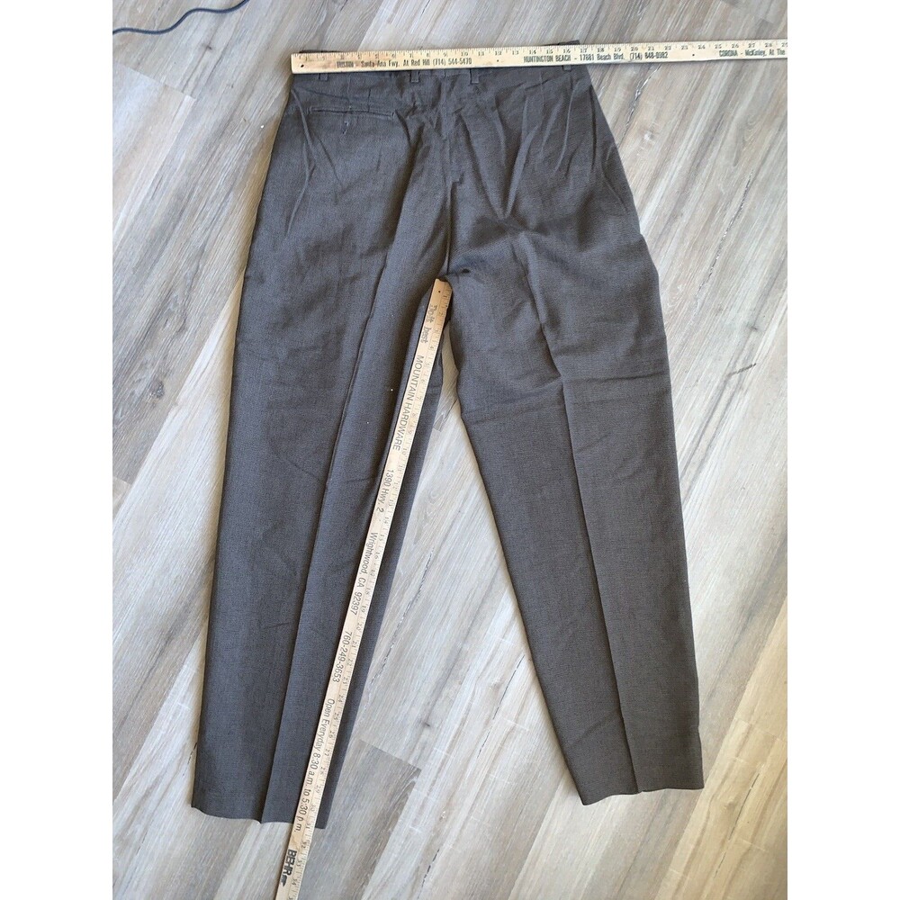 Vintage 90’s Sharp  Men’s Pants 34x 32” Brown Glen Plaid Wool "Full House" Style